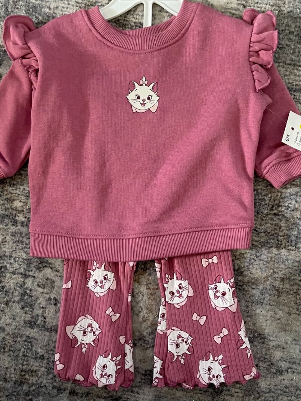 Disney Baby Girl Marie Cat 3-6 Months Flare Pants Sweatshirt 2pc Outfit